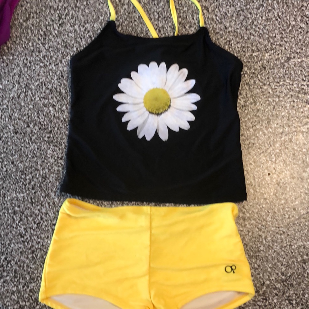 Op Tankini Girls Black and Yellow